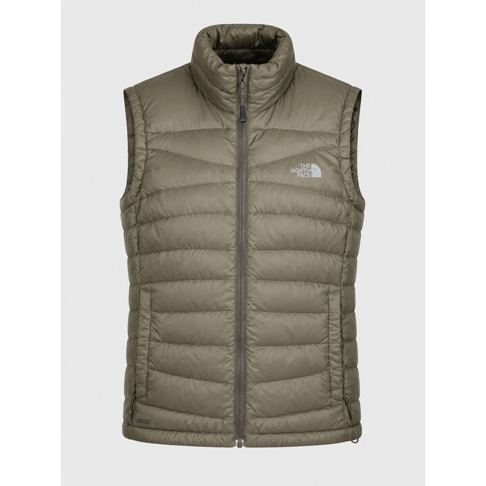 The North Face Puffer Vest Womens M Taupe Beige 800 Fill Down Quilted Hiking